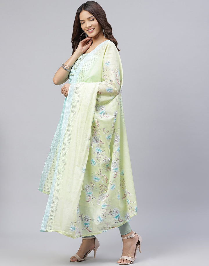 Cotton Embroidered Suit Piece