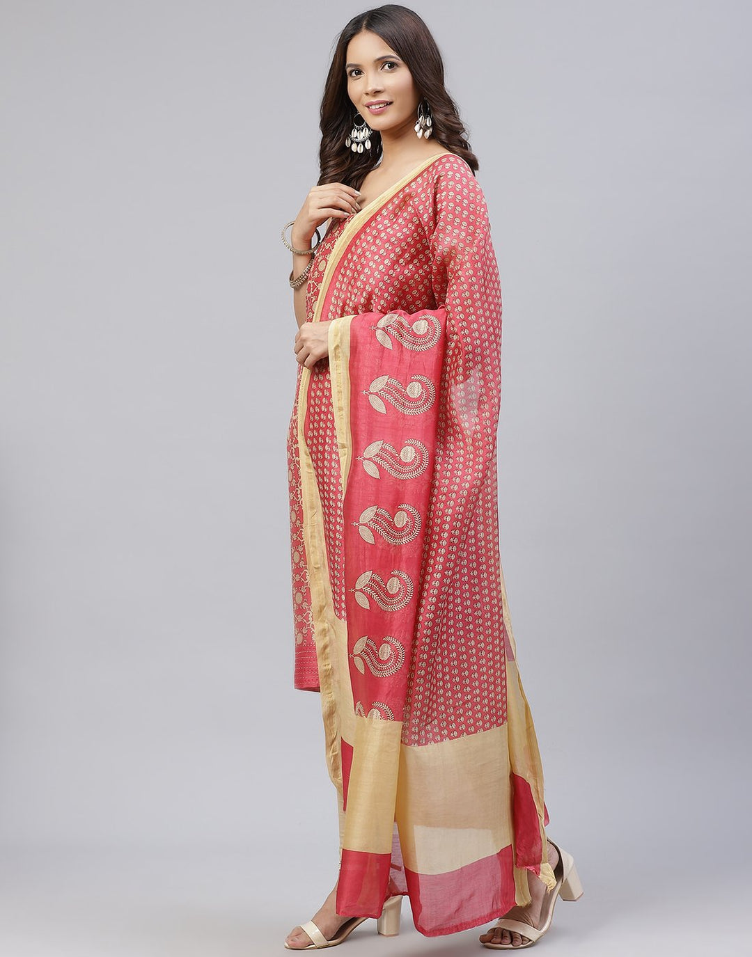 Printed Chanderi Suit Piece