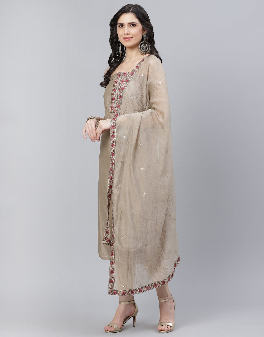 Chanderi Embroidered Suit piece