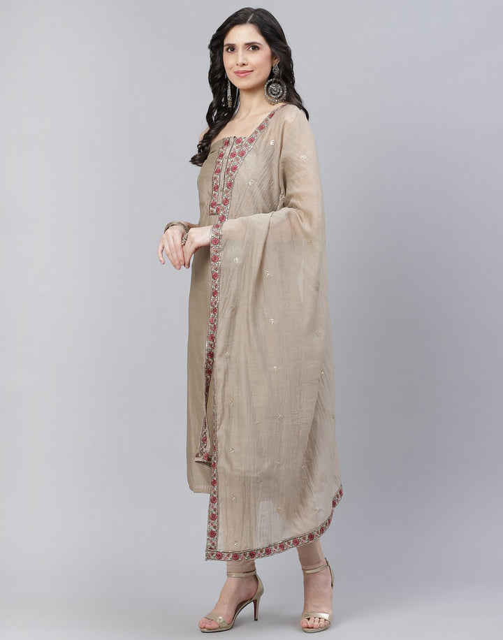 Chanderi Embroidered Suit piece