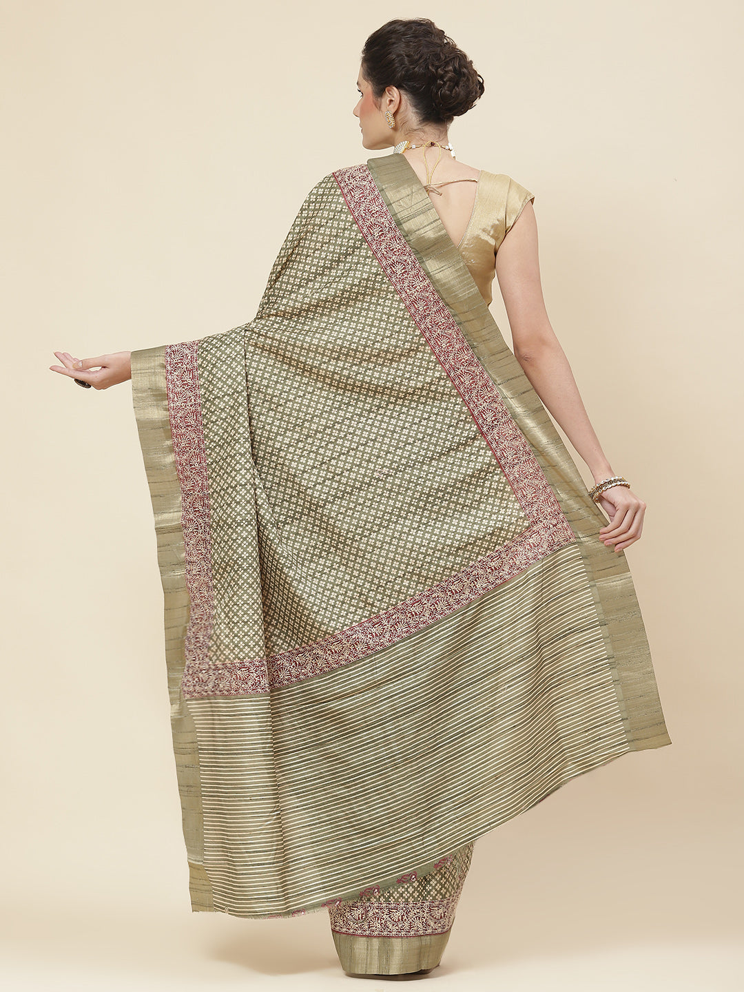 Printed Tussar Saree