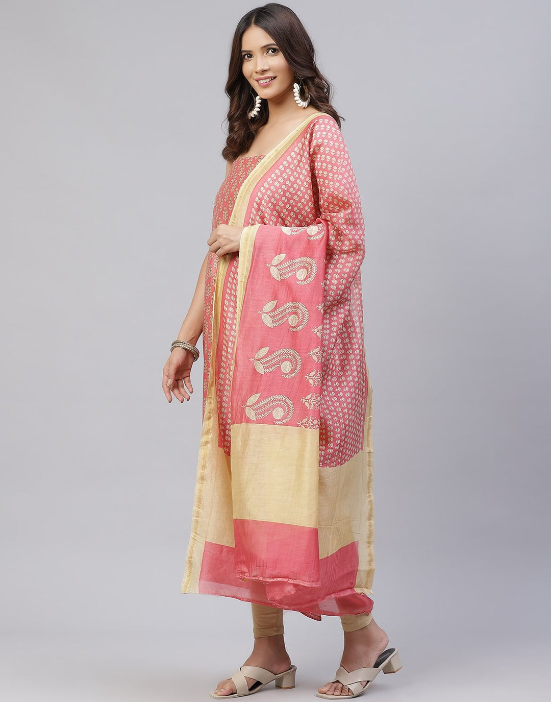 Fine Chanderi Printed Suit Piece