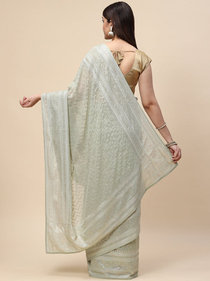 Sequin Embroidered Georgette Saree