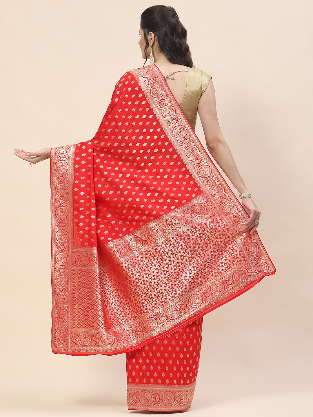Zari Booti Woven Art Silk Banarsi Saree