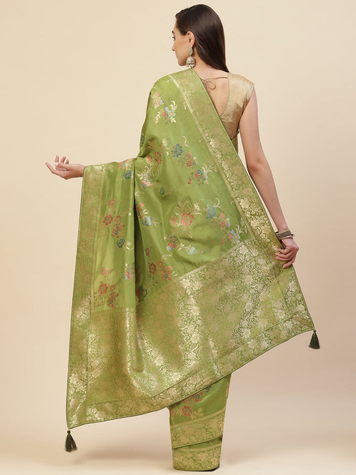 Floral Zari Jaal Handloom Woven Saree