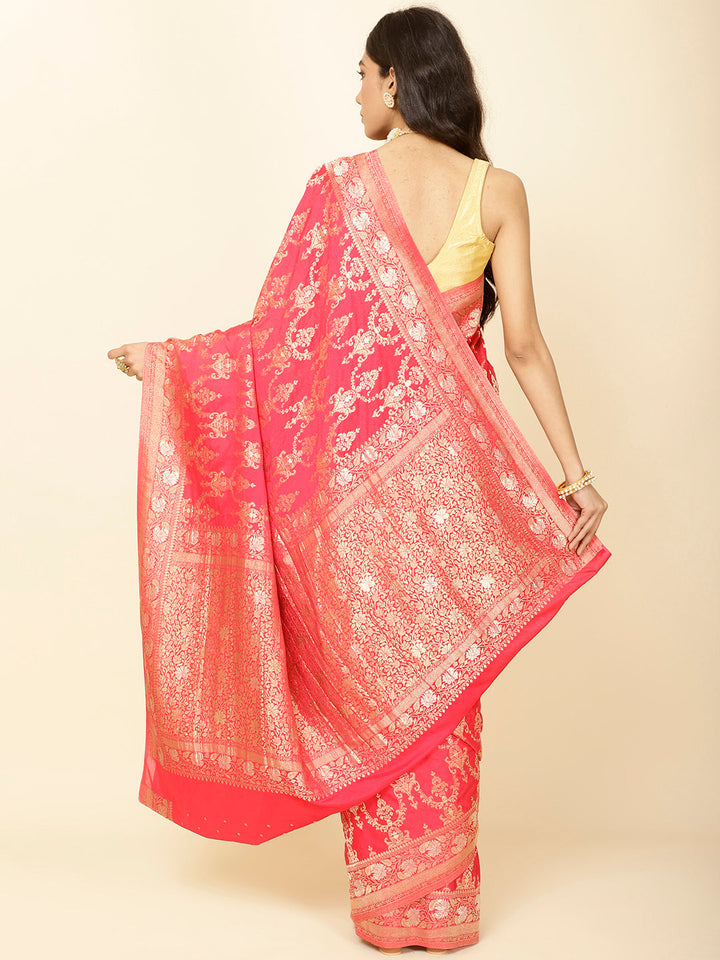 Zari Jaal Woven Crepe Saree