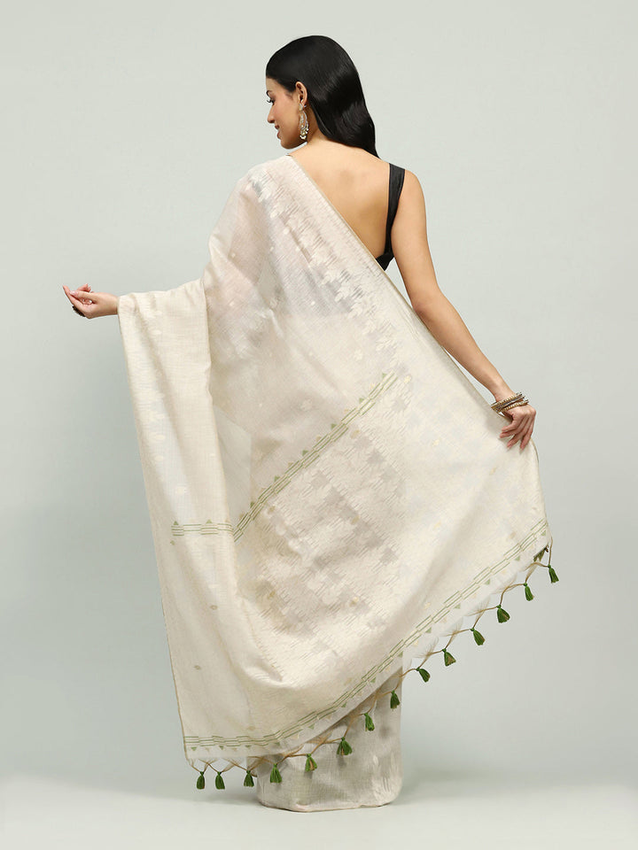 Embroidered Border Booti Art Silk Saree