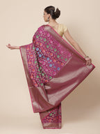 Floral Zari Jaal Cotton Woven Saree