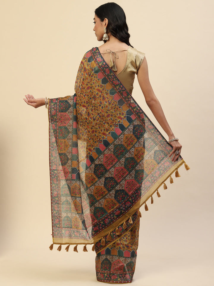 Digital Printed Sequin Cotton Saree