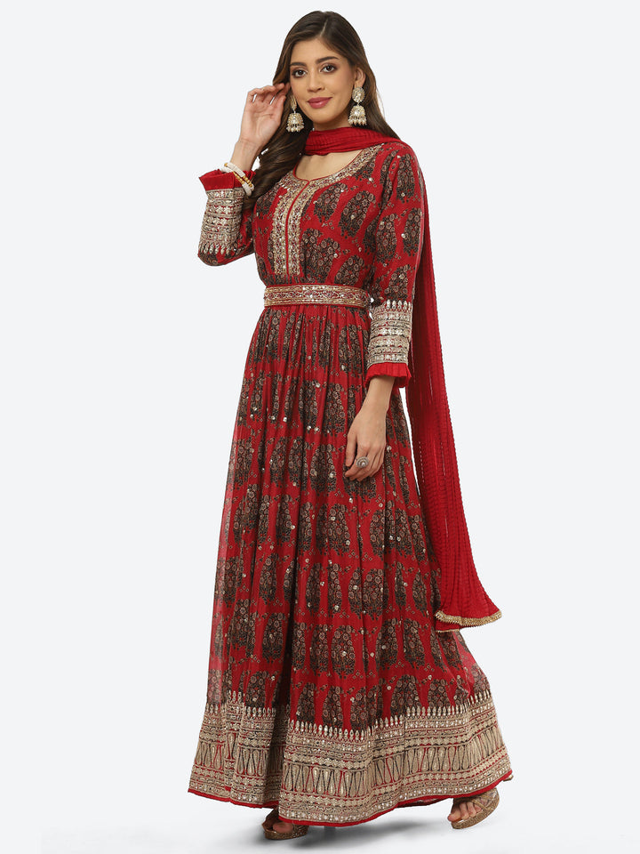 Printed Cotton Kurta With Chridar &amp; Dupatta