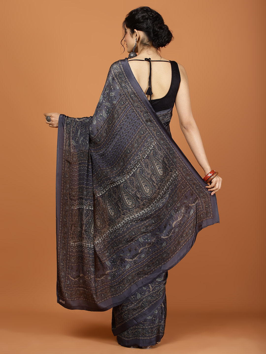 Digital Printed Crepe Woven Saree