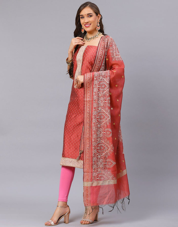Chanderi Embroidered Suit Piece