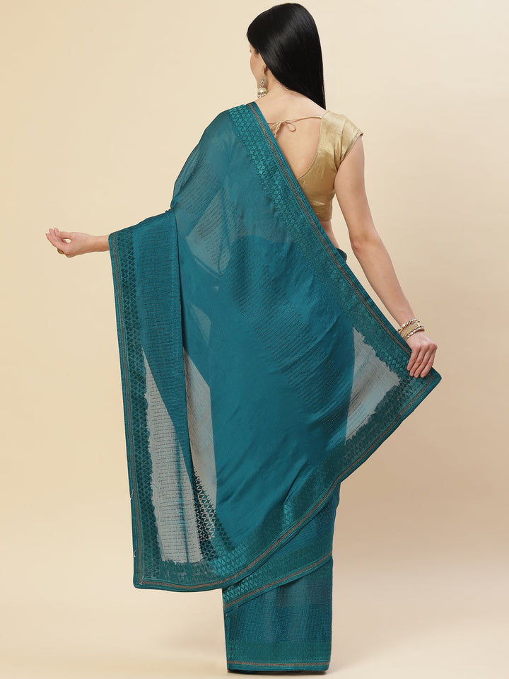Swarovski Embroidered Chiffon Saree