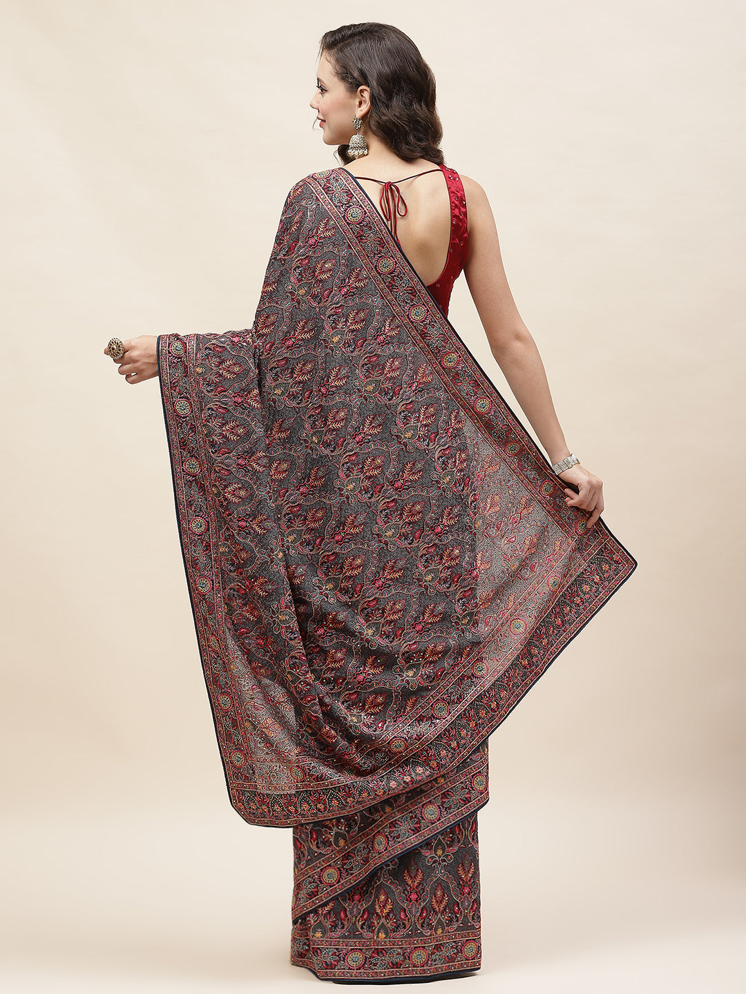 Resham Jaal Embroidery Georgette Saree