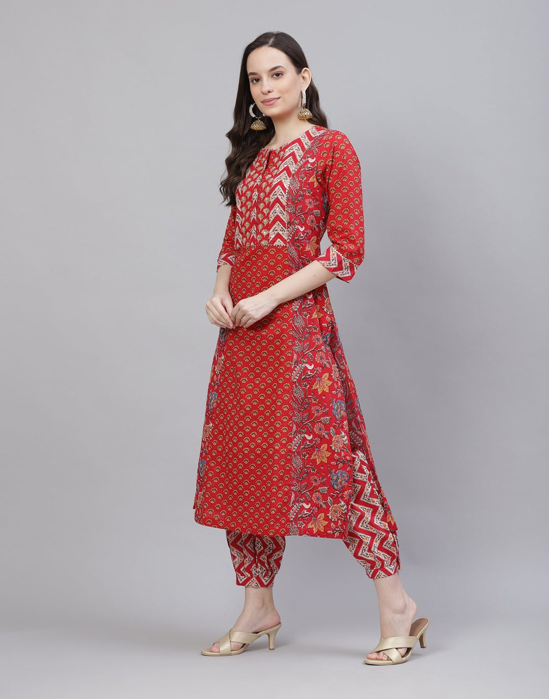Printed Cotton Kurti With Pant