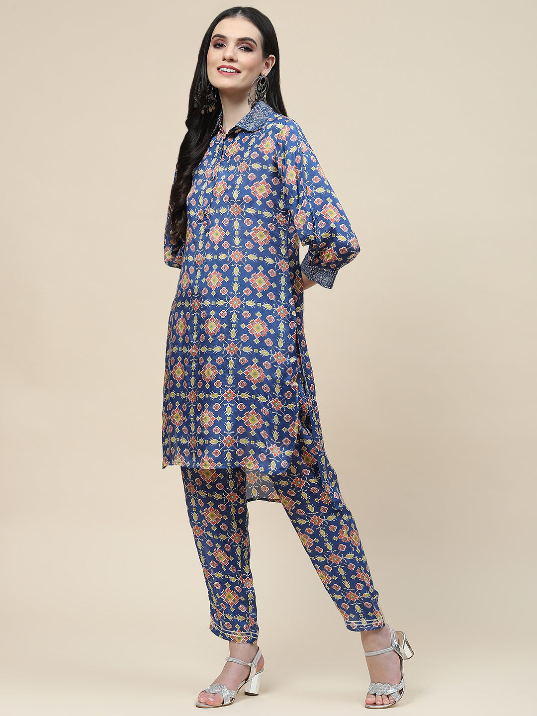 Printed Cotton Kurti With Pants
