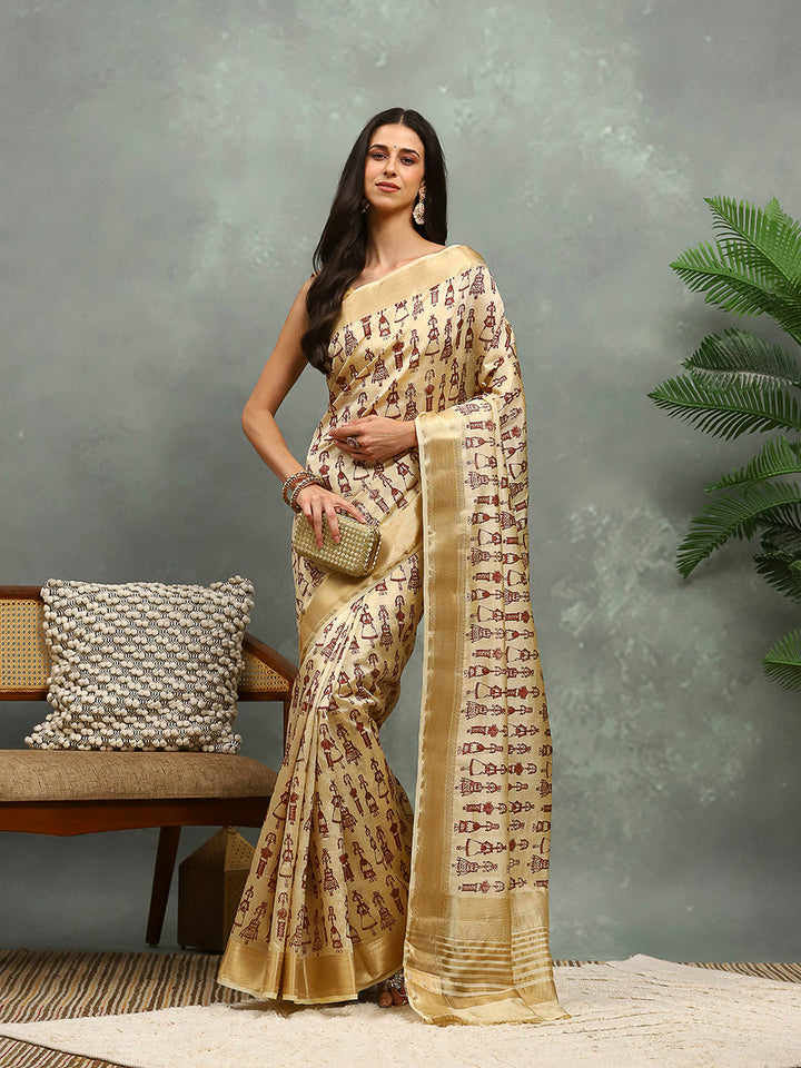 Digital Printed Art Silk Saree