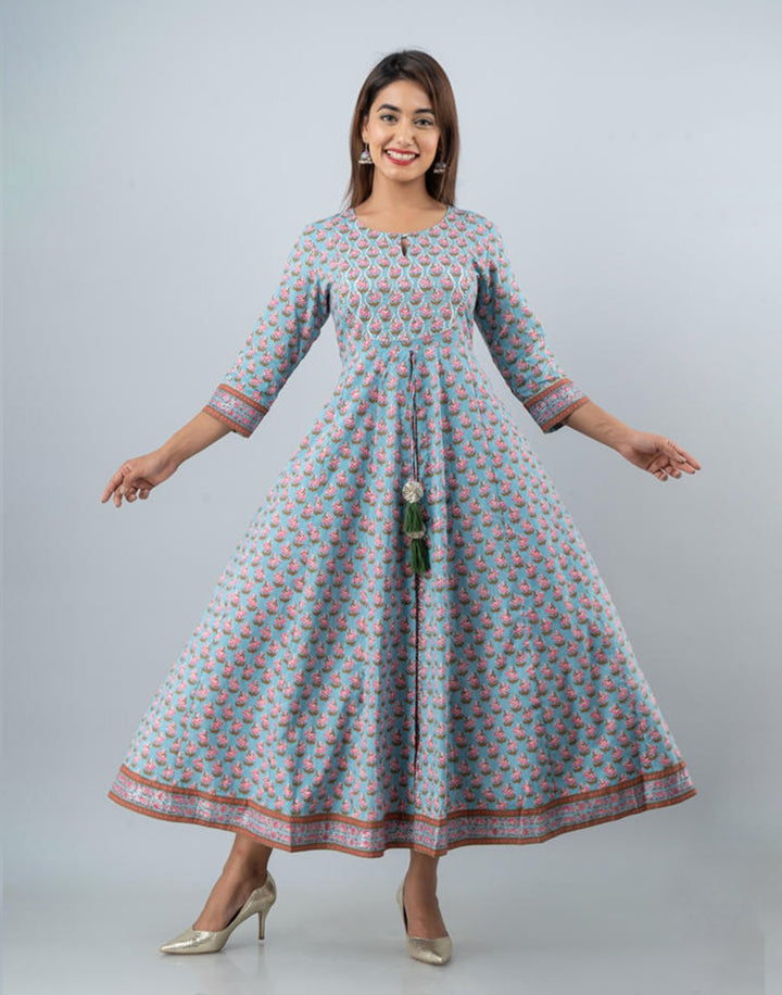 Printed Cotton Anarkali Kurti