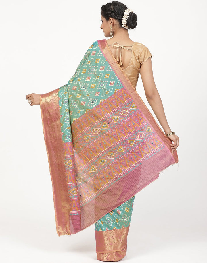 Printed Rajkot Patola Mirror Saree