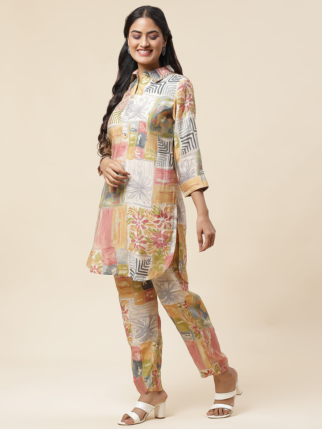 Printed Muslin Kurta With Pants