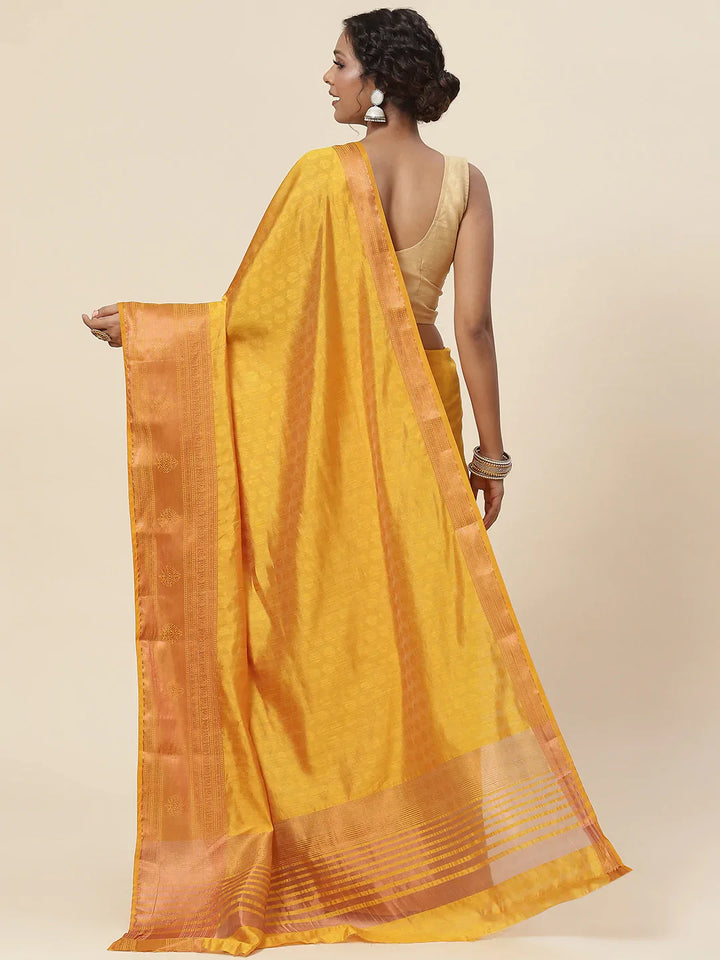 Plain Zari Border Handloom Woven Saree