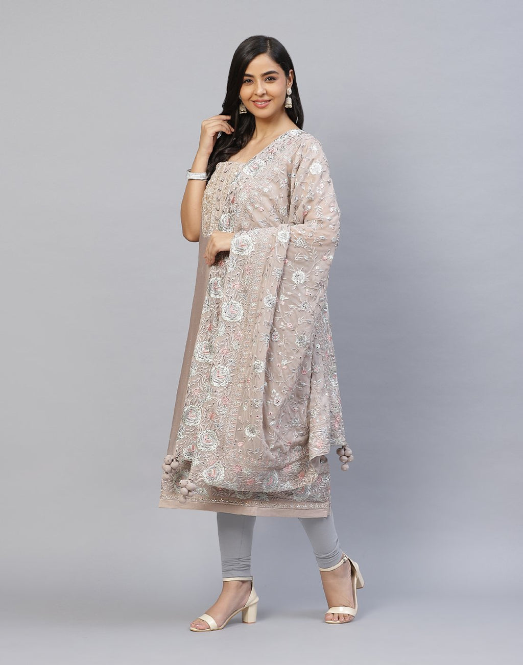 Embroidered Cotton Chanderi Suit Piece