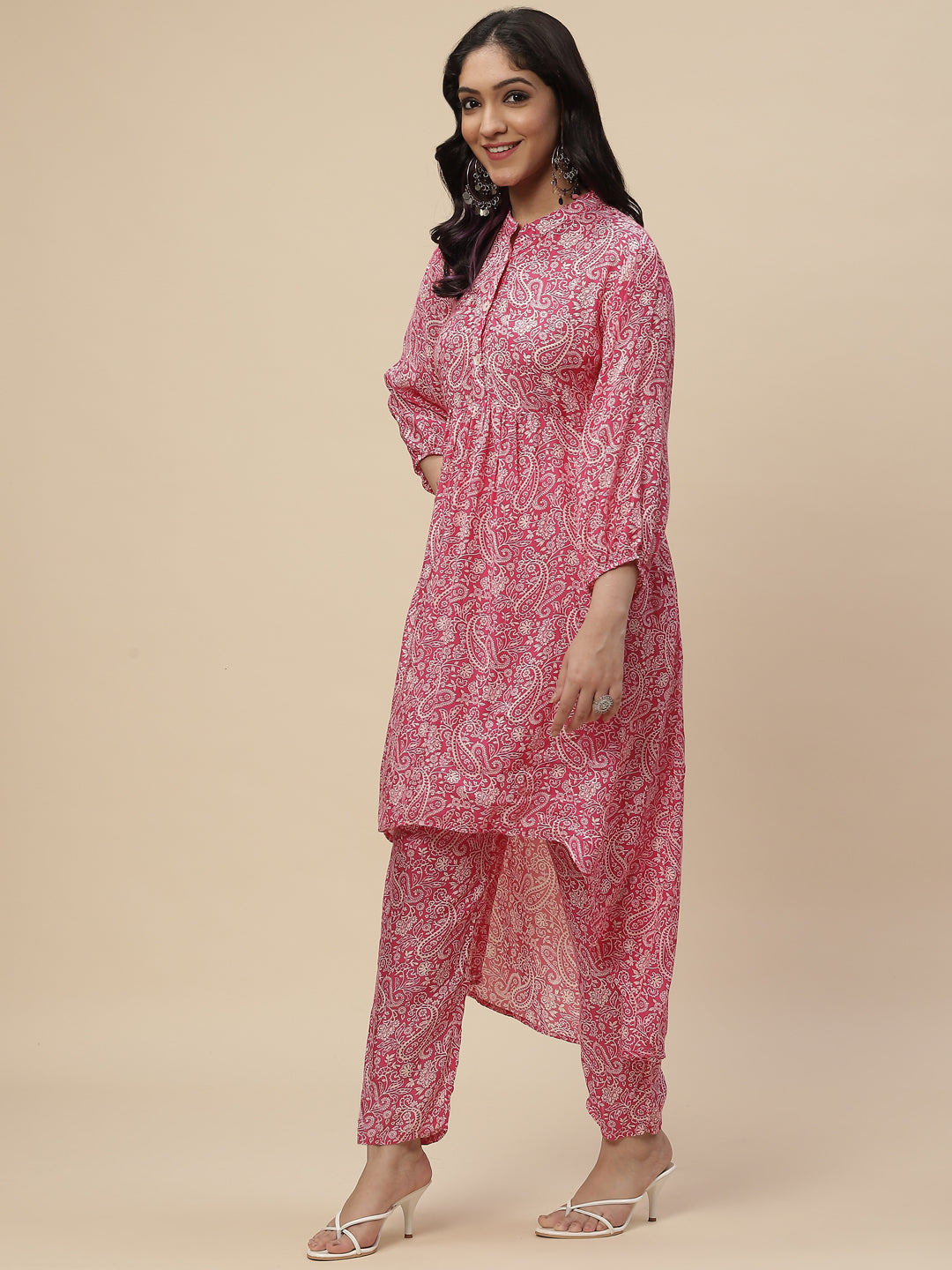 Printed Muslin Kurta With Printed Pants