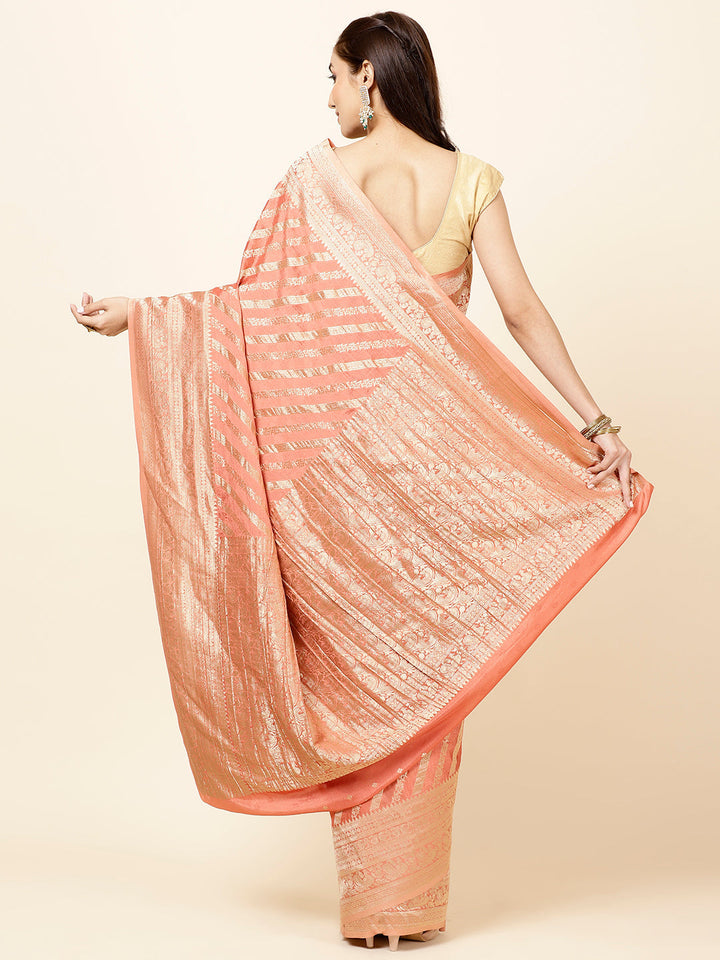 Zari Jaal Plain Georgette Saree