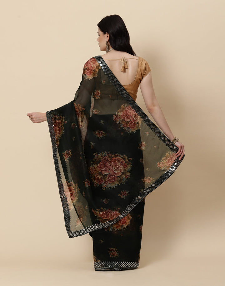 Printed Organza Kora Saree