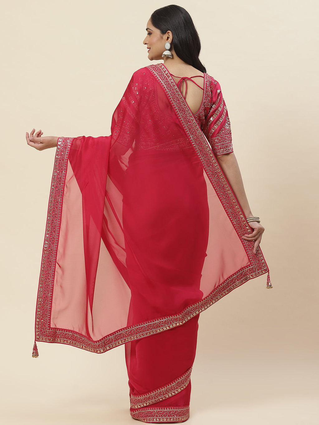 Embroidered Organza Saree