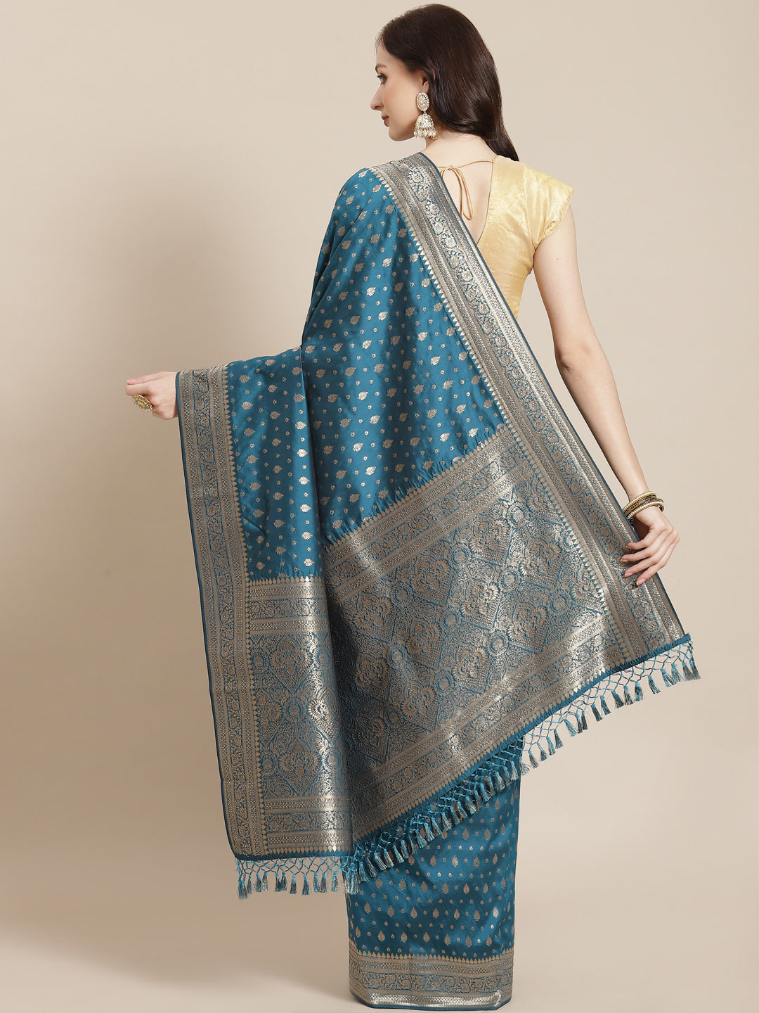 Stone Work Banarasi Woven Saree