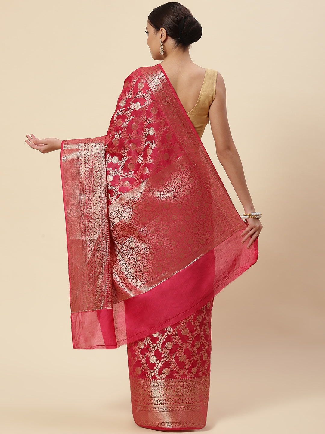 Zari Jaal Cotton Woven Saree
