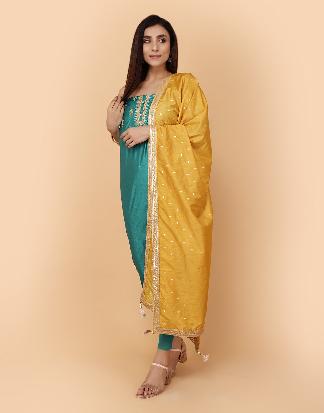Embroidered Chanderi Suit Piece