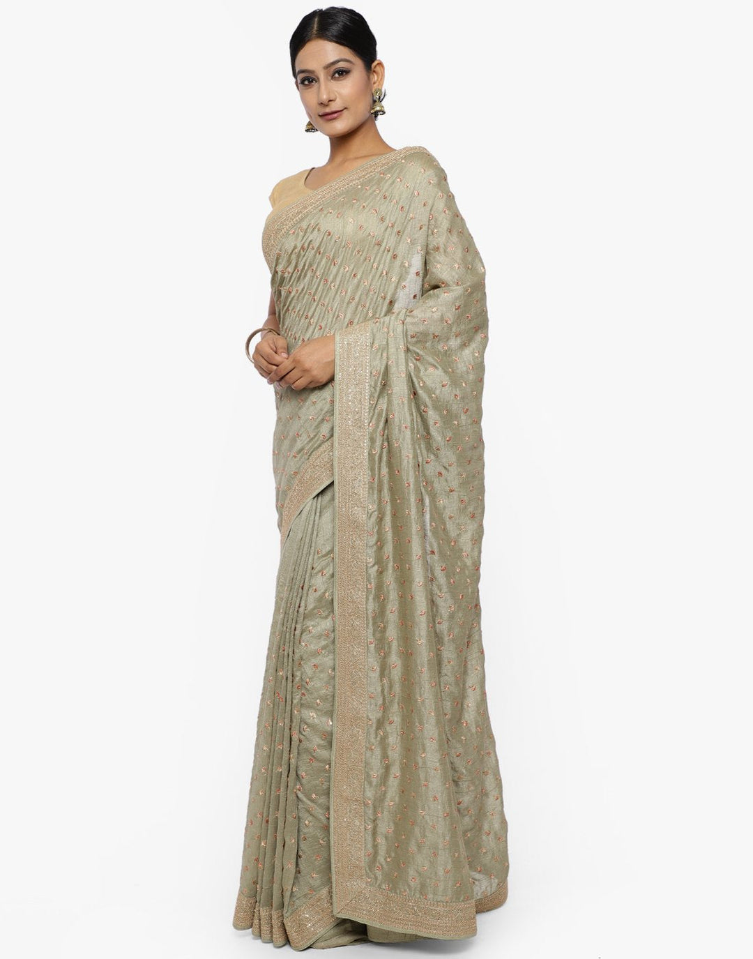 Dupi Silk Saree With Swaroski