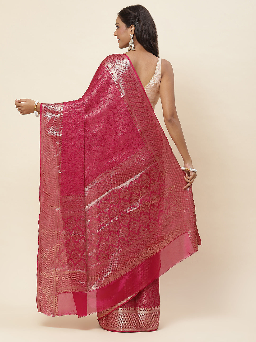 Brocade Woven Georgette Saree