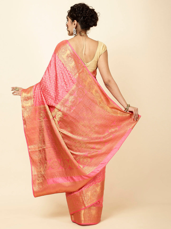Zari Border Booti Woven Handloom Saree