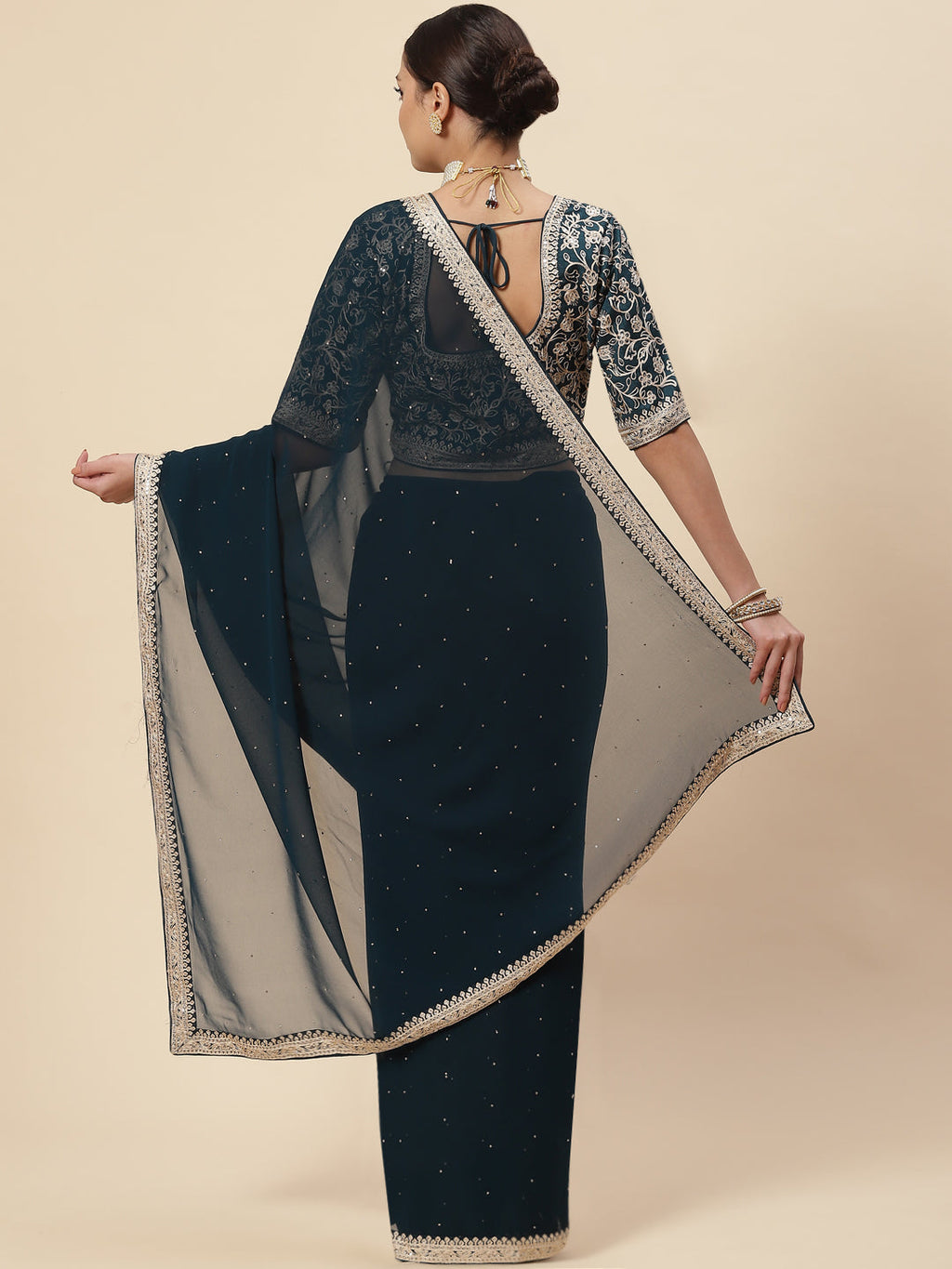 Embroidered Georgette Saree