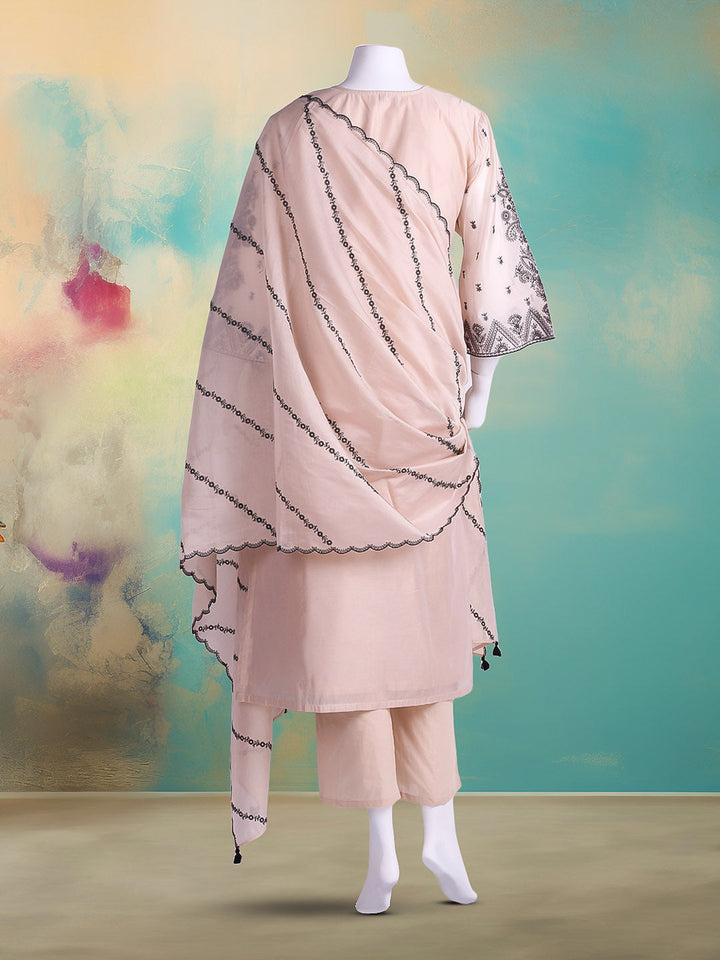 Embroidered Chanderi Kurta With Pant &amp; Dupatta
