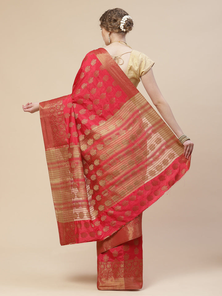 Zari Border Booti Art Handloom Woven Saree