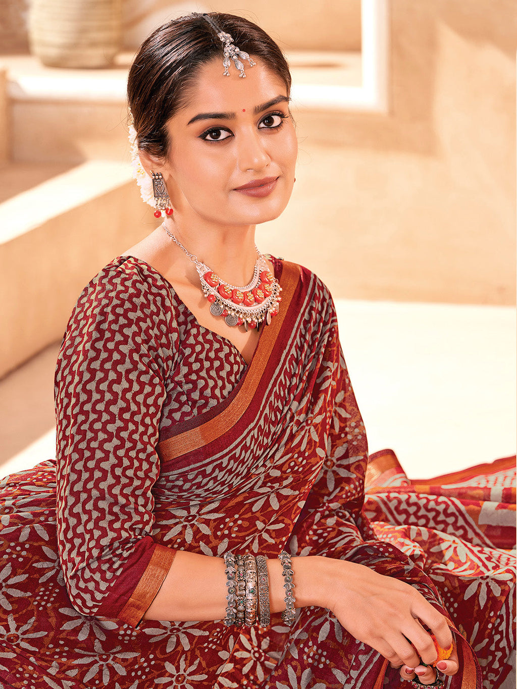 Printed Art Silk Saree