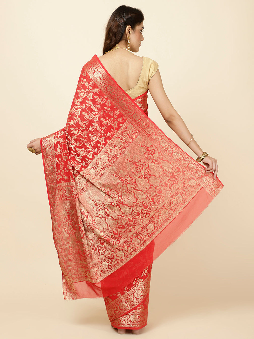 Zari Jaal Woven Georgette Saree