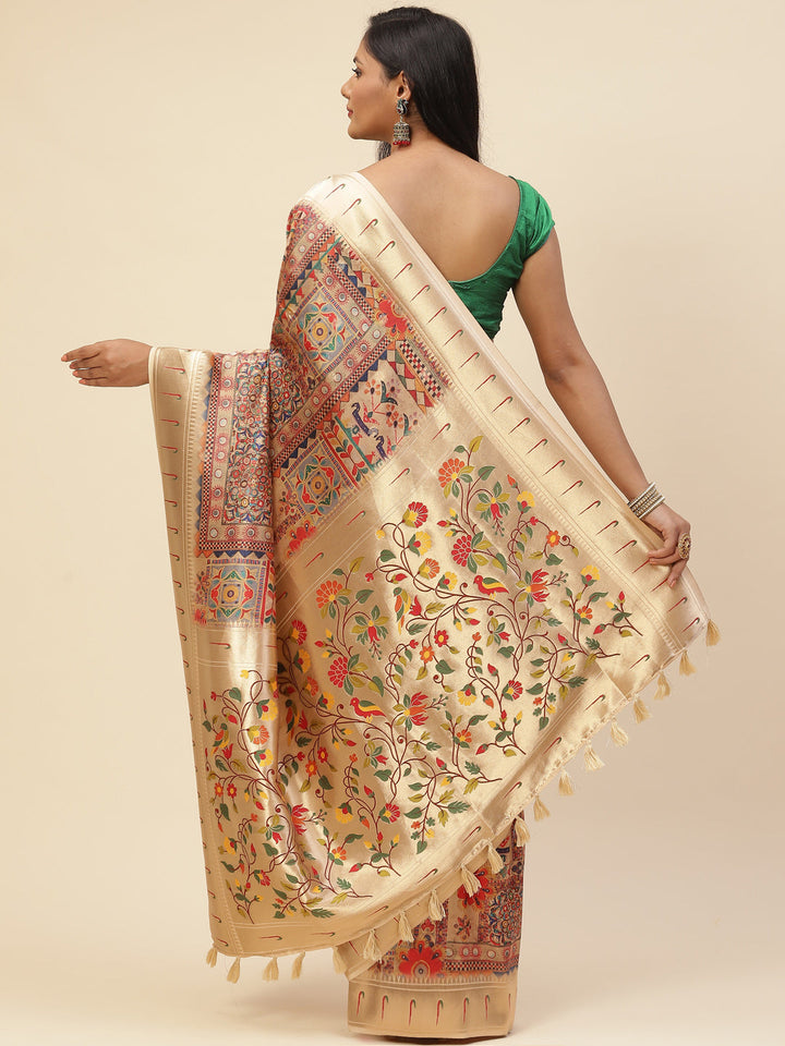 Digital Printed Satin Saree