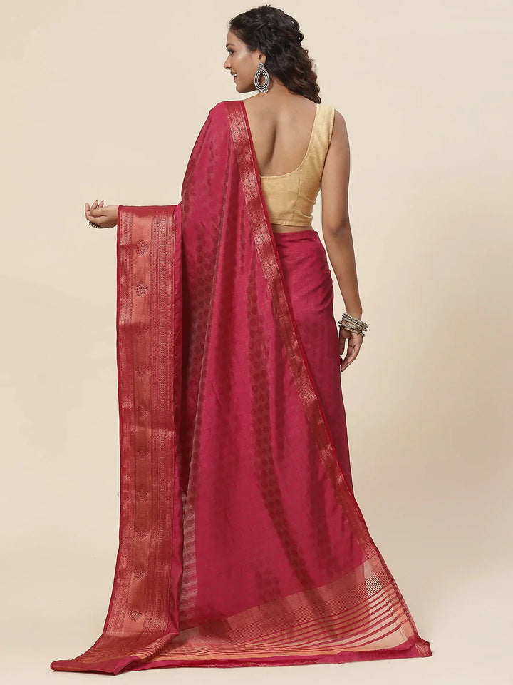 Plain Zari Border Handloom Woven Saree