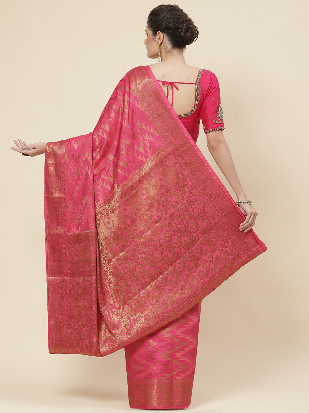 Leheriya Pattern Woven Handloom Saree