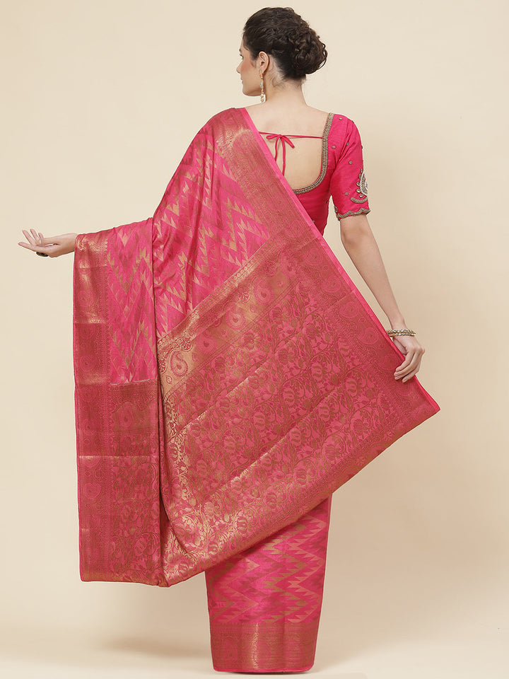 Leheriya Pattern Woven Handloom Saree