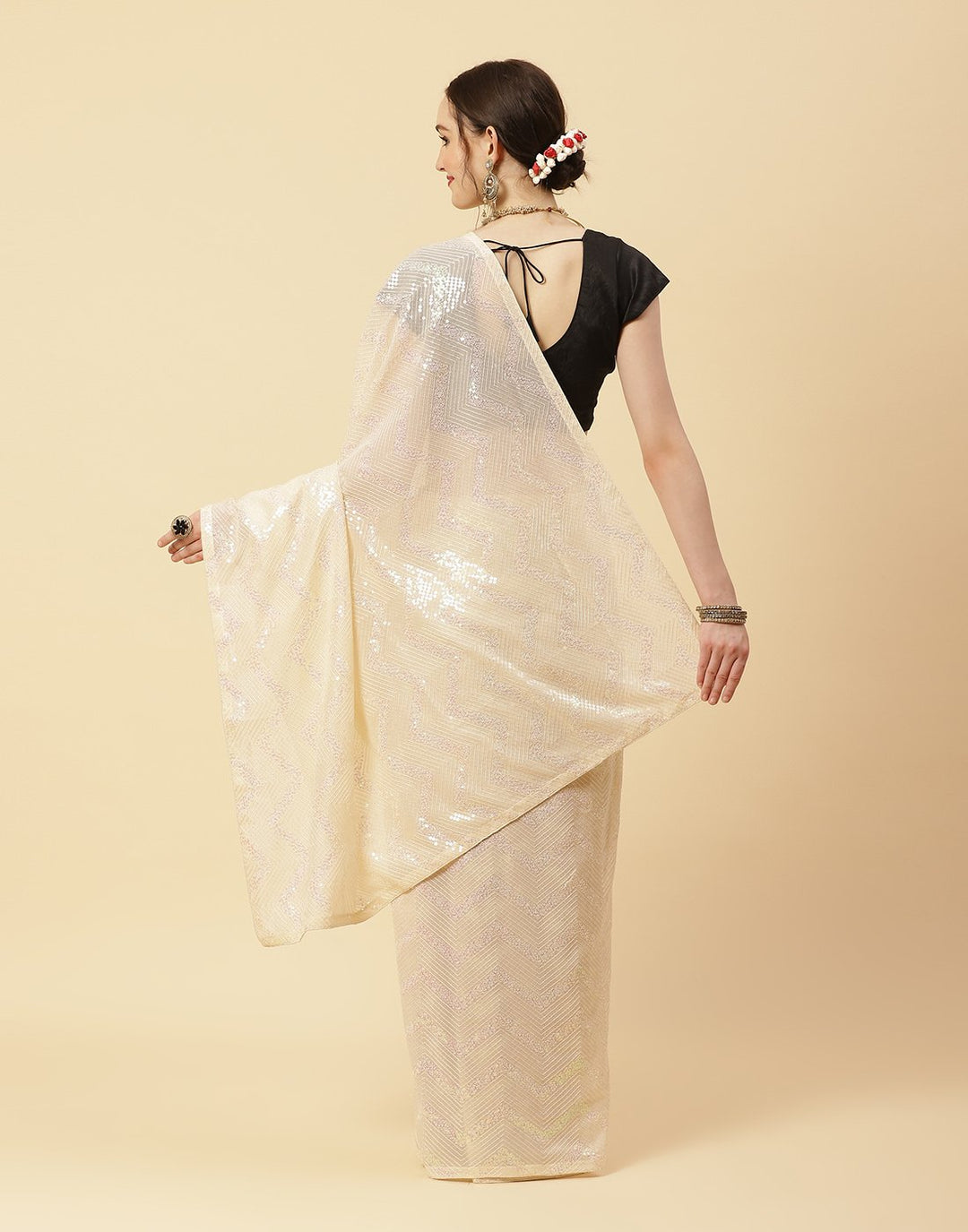 Sequence Embroidered Art Georgette Saree