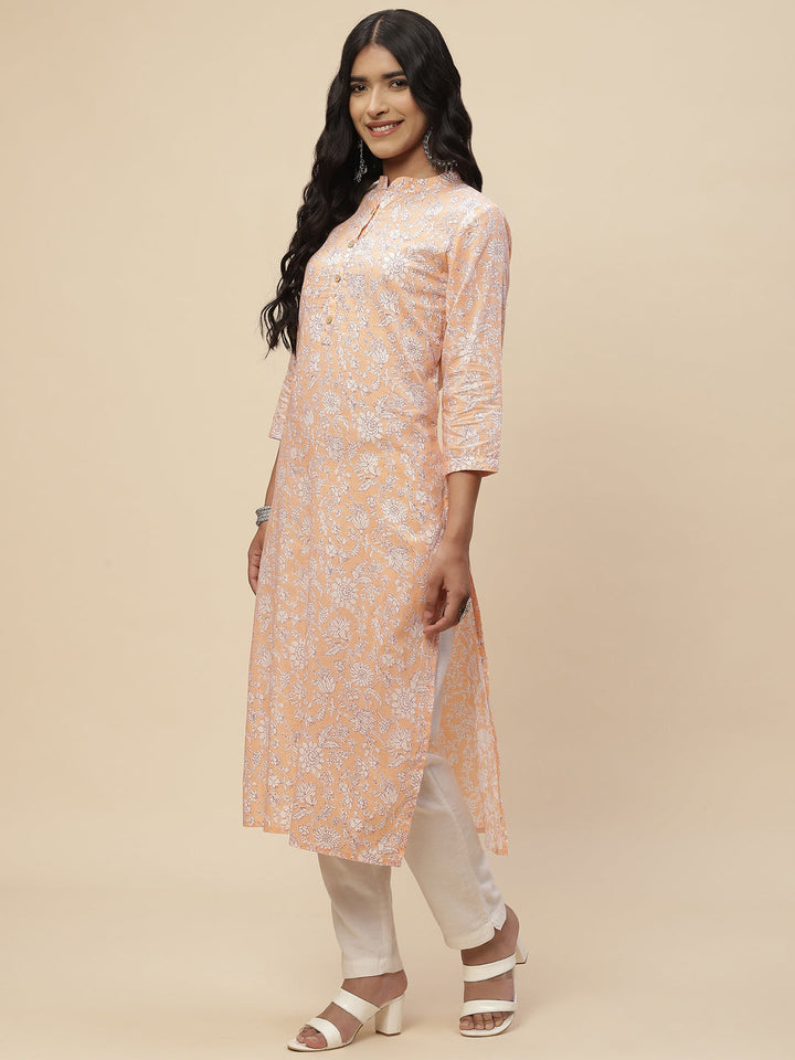 Floral Printed Cotton Kurta