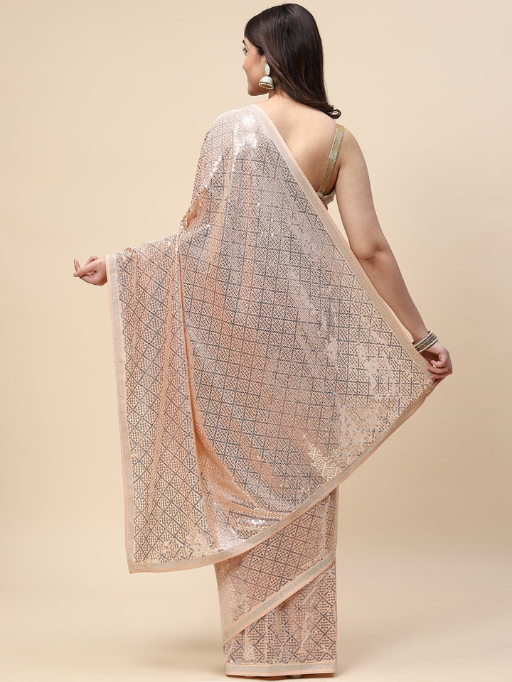 Sequin Embroidered Georgette Saree