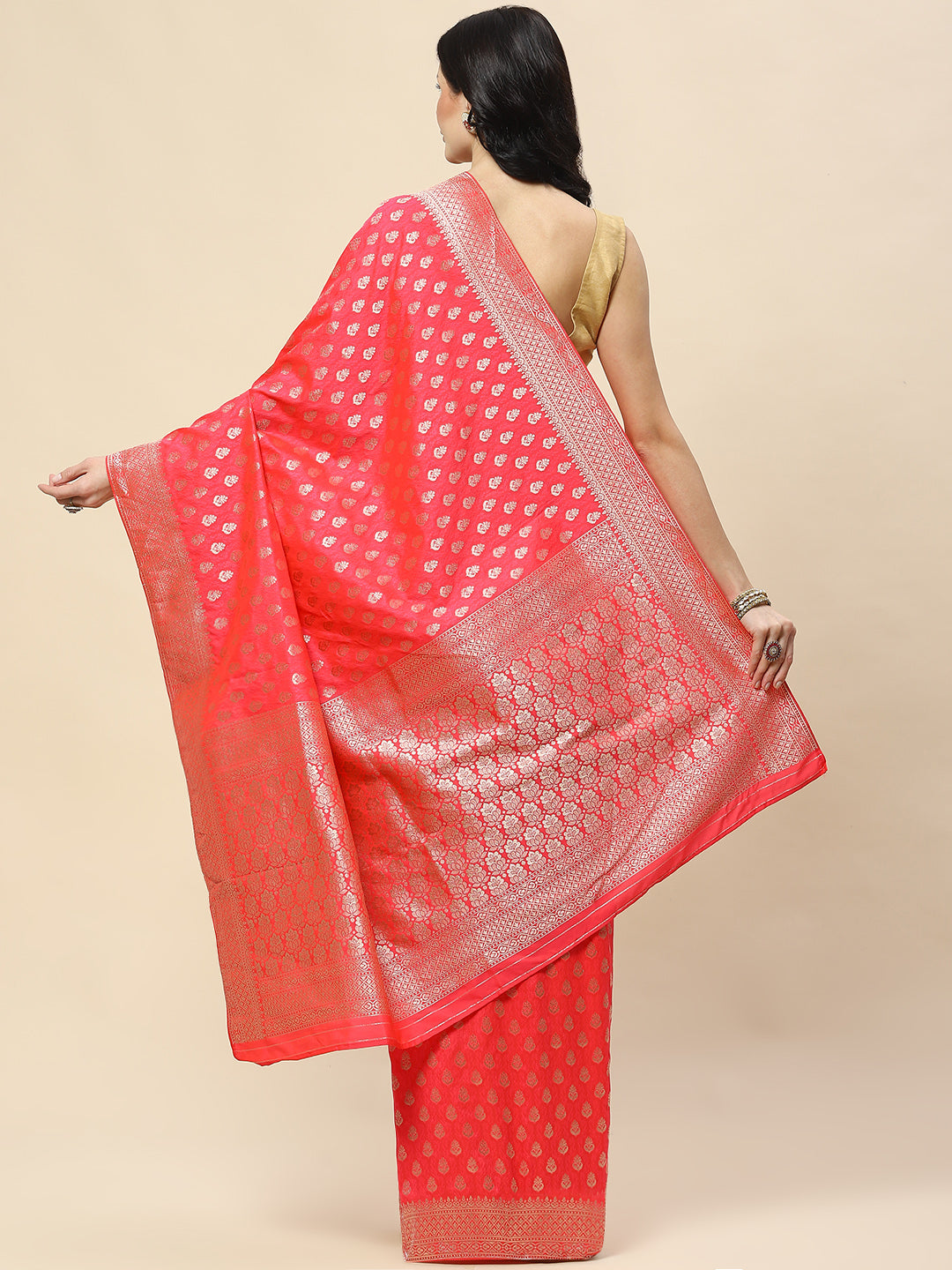 Zari Booti Woven Art Silk Banarsi Saree