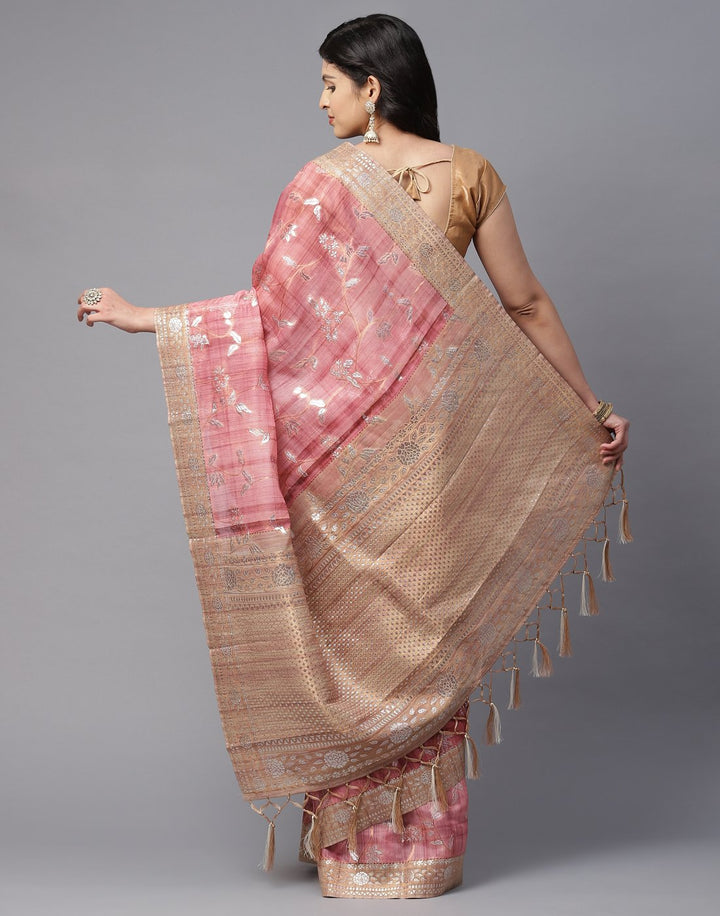Printed Cotton Linen  Saree